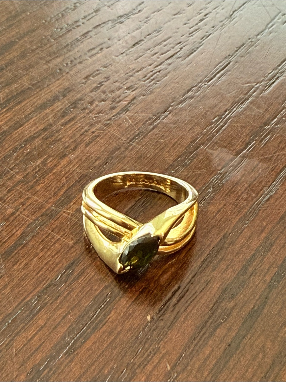 Lia Sophia Sweet Pea Ring Marquise Cut Green Rhinestone Size 7 - Picture 5 of 8